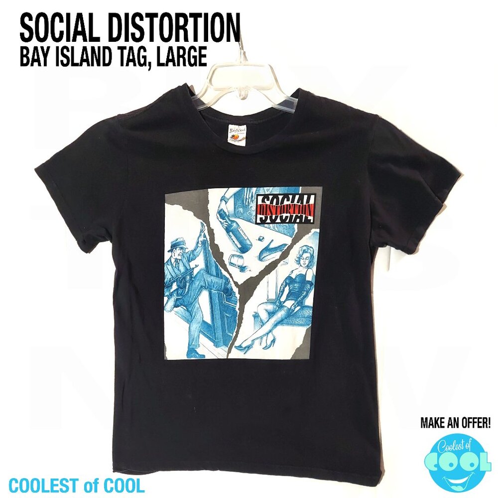 Social Distortion album cover t-shirt size Large vintage tee Y2k Bay Island tags